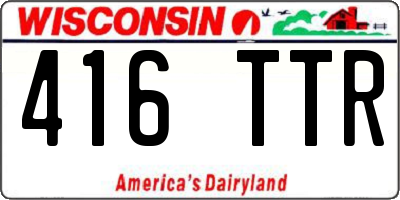 WI license plate 416TTR