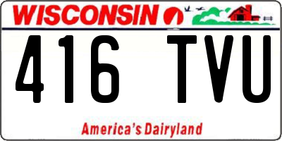 WI license plate 416TVU