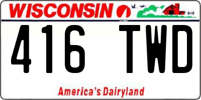 WI license plate 416TWD