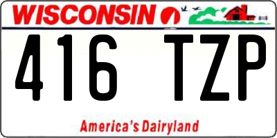 WI license plate 416TZP