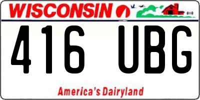 WI license plate 416UBG