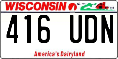 WI license plate 416UDN