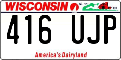 WI license plate 416UJP