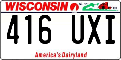 WI license plate 416UXI