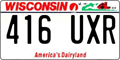 WI license plate 416UXR