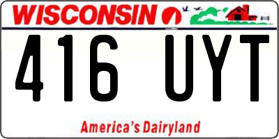 WI license plate 416UYT