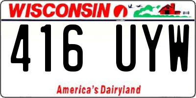 WI license plate 416UYW