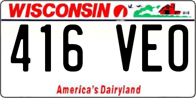WI license plate 416VEO