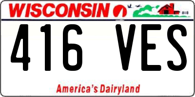 WI license plate 416VES