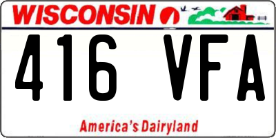 WI license plate 416VFA