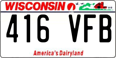 WI license plate 416VFB