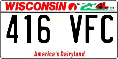 WI license plate 416VFC