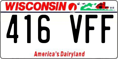 WI license plate 416VFF