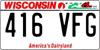 WI license plate 416VFG