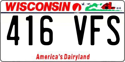 WI license plate 416VFS