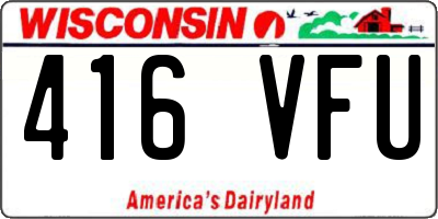 WI license plate 416VFU
