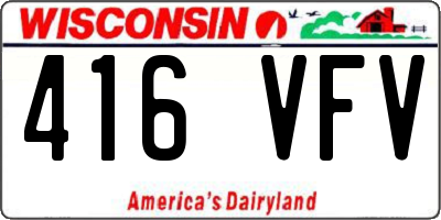 WI license plate 416VFV