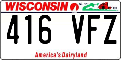WI license plate 416VFZ