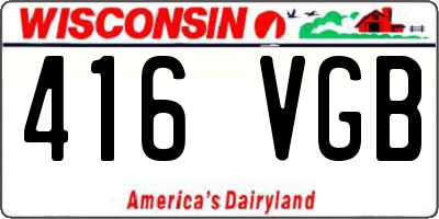WI license plate 416VGB