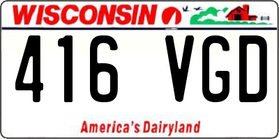 WI license plate 416VGD