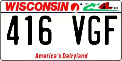 WI license plate 416VGF