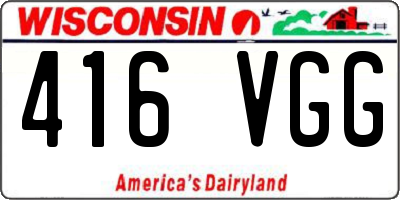 WI license plate 416VGG