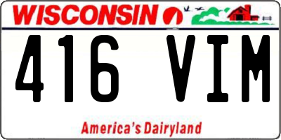 WI license plate 416VIM