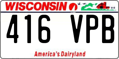 WI license plate 416VPB