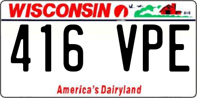 WI license plate 416VPE