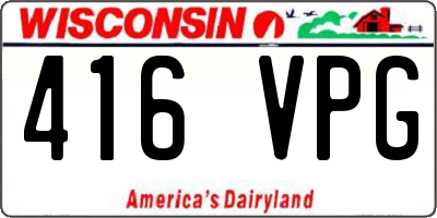 WI license plate 416VPG