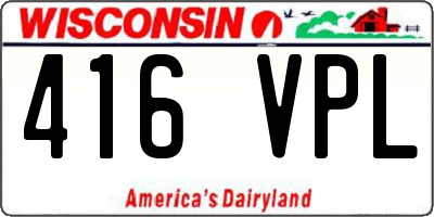 WI license plate 416VPL