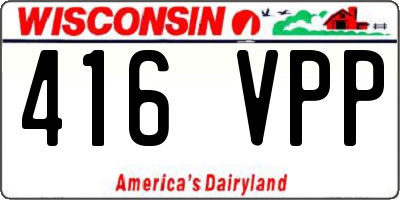 WI license plate 416VPP