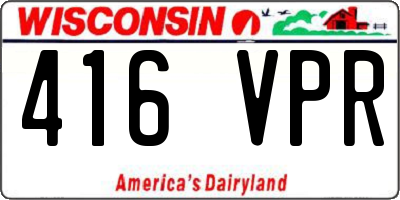 WI license plate 416VPR