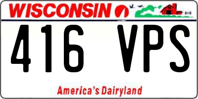 WI license plate 416VPS