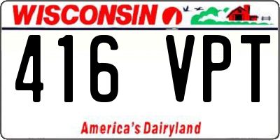WI license plate 416VPT