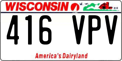 WI license plate 416VPV
