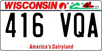 WI license plate 416VQA