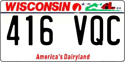 WI license plate 416VQC
