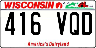 WI license plate 416VQD