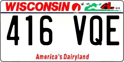 WI license plate 416VQE