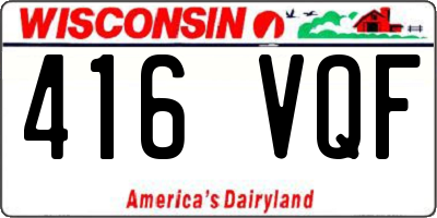 WI license plate 416VQF