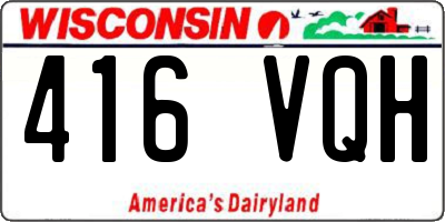 WI license plate 416VQH