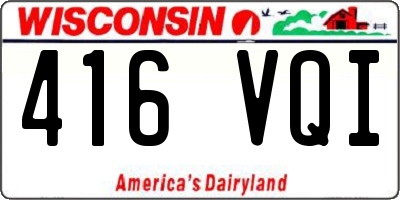 WI license plate 416VQI