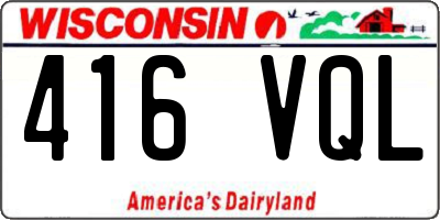 WI license plate 416VQL