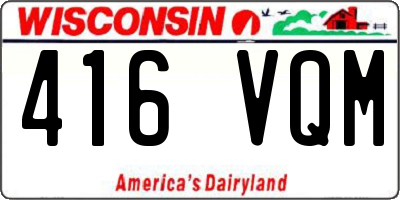 WI license plate 416VQM
