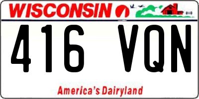 WI license plate 416VQN