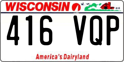 WI license plate 416VQP