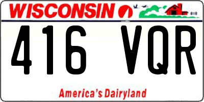 WI license plate 416VQR