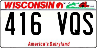WI license plate 416VQS
