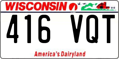 WI license plate 416VQT